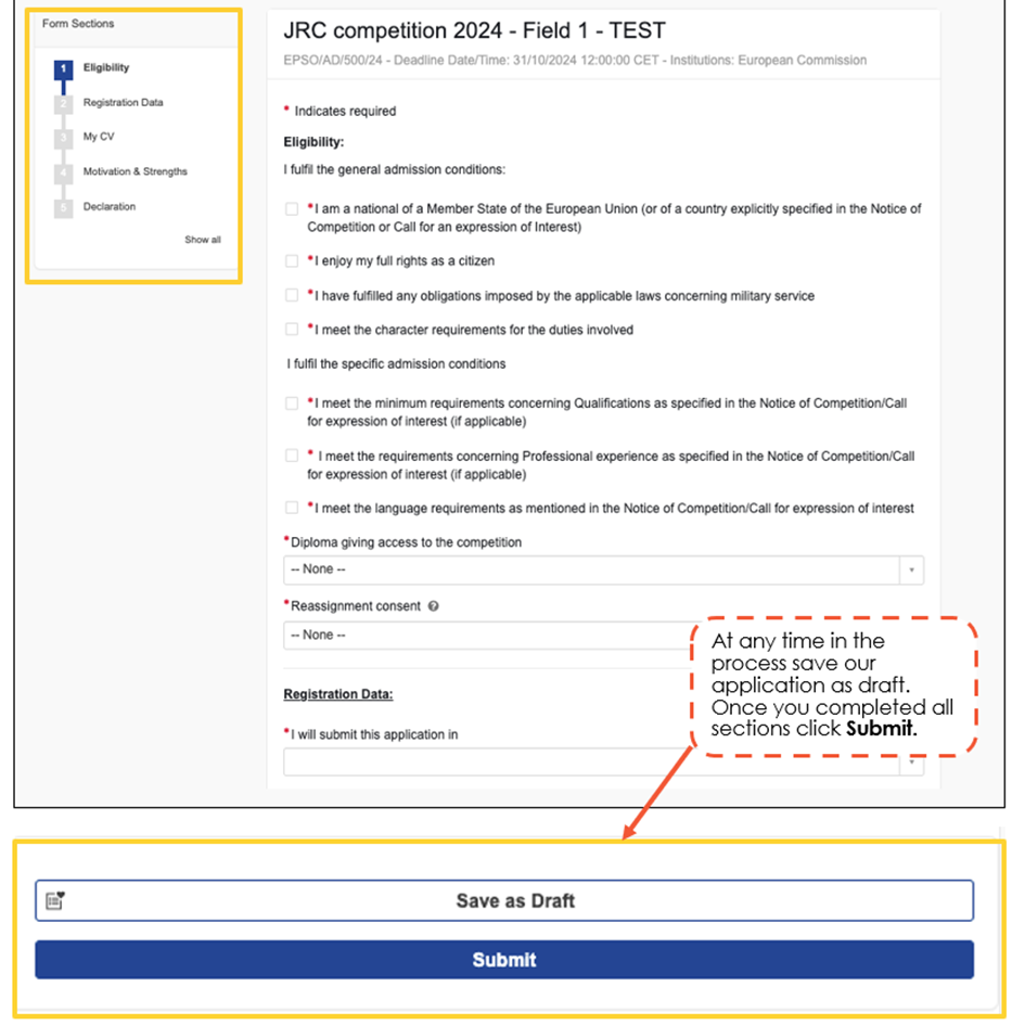eligibility form
